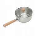 thumbnail image 3 of 20cm Japanese-Style 304 Stainless Steel Multi-Cooker with Glass Lid - Deep Pot Design for Soup, Milk, Pasta & Frying, Beech Wooden Handle, Eagle Beak Spout, Hammer Pattern, Anti-Scald & Overflow-Proof, 3 of 6