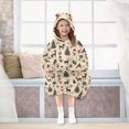thumbnail image 6 of Wearable Blanket Hoodie for Kids Snowman and Deer Flannel Hooded Blanket with Pockets and Sleeves Suitable for Boys and Girls, 6 of 7