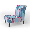 thumbnail image 2 of Designart "Blue and Red Strokes Geometric" Upholstered Patterned Accent Chair and Arm Chair, 2 of 5