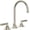 Polished Nickel, variant on ROHL Michael Berman Graceline Deck Mounted Widespread Lavatory Faucet with 6 1/2" Reach C-spout Pop-up Waste and Metal Levers in Polished Nickel