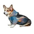 thumbnail image 7 of Fotbe Lonely Night Sky Wolf Print Small Dog Sweater Hoodies Pet Grey Hooded Soft Fleece Sweatshirts with Pocket Fall Winter Puppy Cat Sweaters Warm Clothes-Large, 7 of 7