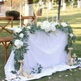 thumbnail image 7 of 10FT Eucalyptus and Willow Leaf Garland with White Flower, Handcrafted Wedding weetheart Table Centerpieces Head Table Decor Arch Backdrop Decorations for Wedding | White & Sage, 7 of 7