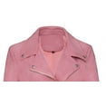 thumbnail image 4 of WCMZJ Women's Faux Leather Moto Biker Short Coat Jacket Long Sleeve Zipper Closure PU Outwear with Pockets Pink XXL, 4 of 7