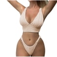 thumbnail image 2 of YHAJDS Bikini Sets for Women Padded Solid Color Criss 2 Piece Bathing suit, 2 of 4