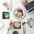 thumbnail image 1 of POGLIP Tropical Flowers and Birds Set of 4 Coaster for Drinks, Absorbent Ceramic Stone Coasters Cup Mat with Cork Base for Home Kitchen Room Coffee Table Bar Decor, 1 of 4