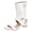 White, variant on Square Open Toe Heels for Women Clear Heeled Ankle Booties with Side Zipper Fashion Patent Leather Wide Calf Sandals Black Size 9