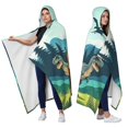 thumbnail image 2 of Forest Dinosaur Wearable Blanket Hoodies for Women Men Adults Dinosaur Lovers Soft Lightweight Funny Dinosaurs Hooded Blankets for Camping Couch Decor Birthday Gifts 60×80 Inch, 2 of 5
