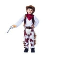 thumbnail image 4 of Jiilone Toddler Boys Outfit Sets Western Cowboy Style Cowboy Stage Performance Halloween Party Play Dress Up With Vests Pants Scarf Hats Accessories, 4 of 5