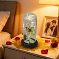 thumbnail image 4 of JWshufel LED Rose Night Light Preserved Flower Butterfly Ornament with Foil Accents and Decorative Base Romantic Table Lamp for Bedroom Desk Window Sill Valentine Gift Gold 8.7x4.3x3.5in, 4 of 6