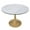 MDF Marbled White, variant on LeisureMod Bristol Bistro Table 40 Inch Round Marble Look Top, Modern Pedestal Table for Kitchen, Small Dining Area, Café & Apartment, Sturdy Metal Base, Marbled Black