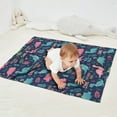 thumbnail image 2 of DarkBlue Cartoon Dinosaurs Explorer Pattern Blanket,Comfortable Soft Flannel Throw Blanket,All Season,Warm Lightweight Blankets for Sofa Bed Couch Living Room Chair,30"x40", 2 of 4
