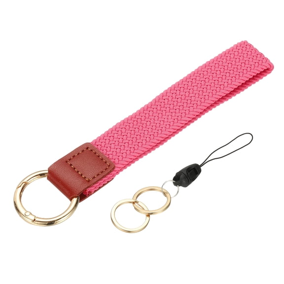 Wristlet Strap for Key, Durable Stretchy Hand Wrist Lanyard Wristlet Keychain Lanyard for Keys Phone Wallet ID Badges Card, Pink