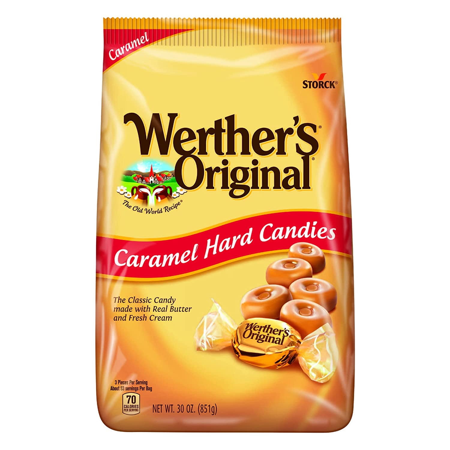Original Caramel Hard Candies 30 Oz Stand Up Bag (Pack of 2)