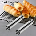 thumbnail image 3 of LQQBOX Non-stick Tubes Molds 10 Pcs Cream Horn Molds Stainless Steel 4.92 inch Molds Kit Baking Tubes Cones Pastry Roll Cream Roll Horn Croissant Mold Diagonal Shaped, 3 of 7