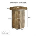 thumbnail image 2 of Demi Bonn 24" Rustic Round End Table, Textured Base Living Room Ottoman, Coffee Table for Home Decor, Brown, 2 of 4