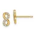thumbnail image 4 of 14K Yellow Gold Madi K Infinity Symbol Cubic Zirconia Stud Earrings, 4 of 7