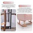 thumbnail image 6 of Ouyessir Nursery Rocking Chair Velvet Upholstered Glider Rocker Comfy Accent Chair with Solid Wood Base and High Backrest for Living Room Bedroom, 6 of 6