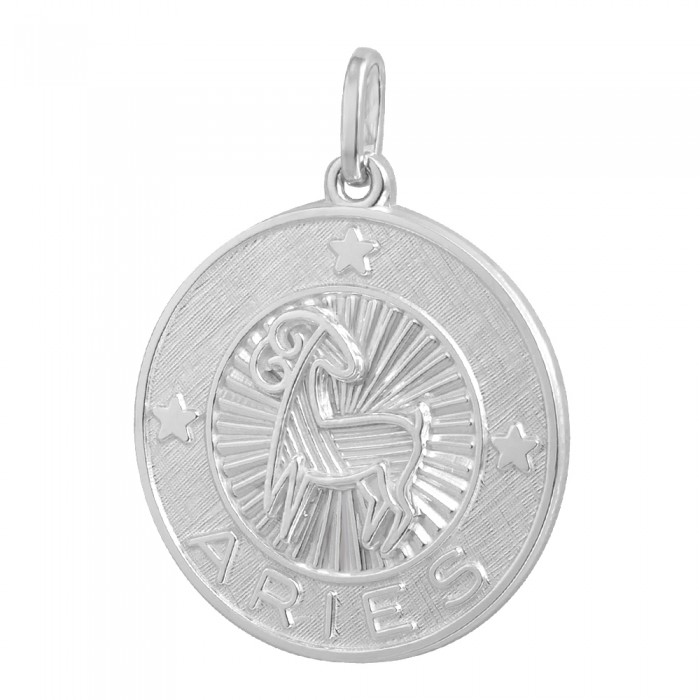 Sterling Silver Aries Pendant Necklace 