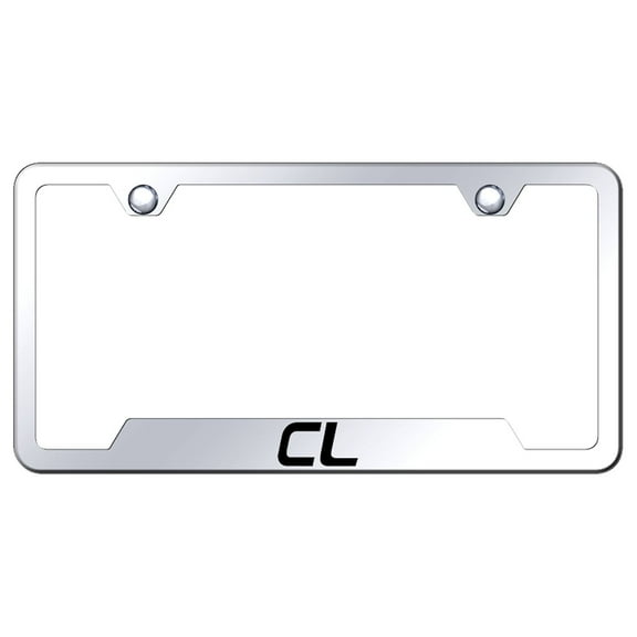 Acura CL Laser Etched Logo Cut-Out License Plate Frame (Brushed Chrome)