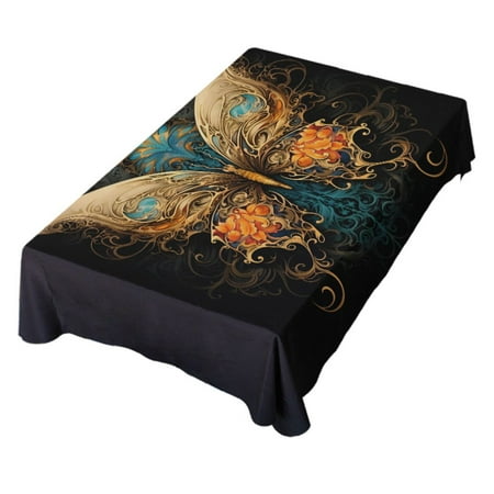

JSTEL Butterfly Gothic Table Cloth Rectangle 60 x 120 Inch Tablecloth Anti Wrinkle Table Cover for Dining Kitchen Parties