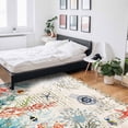 thumbnail image 6 of Area Rugs Indoor Non-Slip Rectangle Rug 4x6 Ft Summer Coastal Ocean Coral Seaweed Vintage Letter Background Rug Rubber Backing Floor Mats Non Shedding Home Decor Carpet for Entryway Living Room, 6 of 8