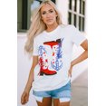 thumbnail image 1 of Women's White American Flag Boots Graphic Tee, 1 of 5