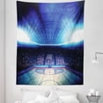 thumbnail image 1 of Sports Tapestry, Basketball Arena Court with Fans and Competition Theme Game Excitement Print, Fabric Wall Hanging Decor for Bedroom Living Room Dorm, 5 Sizes, Navy Black, by Ambesonne, 1 of 1