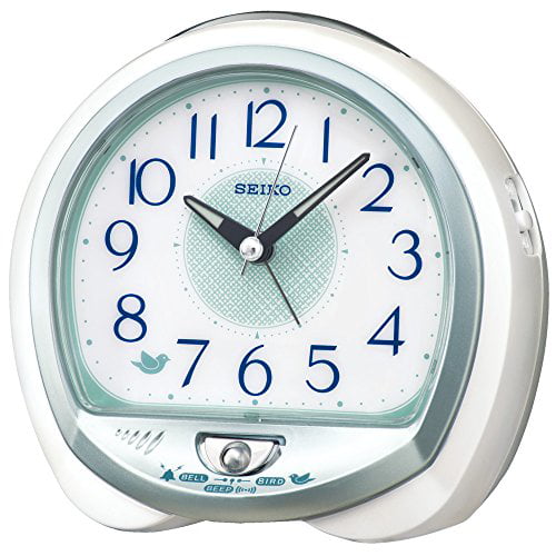 Seiko Clock White Pearl 13 × 14 ×  Table Clock Alarm Clock Table Clock  Table Clock Analog QM748W 