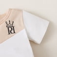 thumbnail image 6 of Mikrdoo Toddler Boys Outfits Crown Print 3 Years Baby Boys Splice Shirt Summer 4 Years Boys Elastic Shorts 2Pcs Clothes Set, 6 of 7