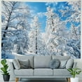 thumbnail image 4 of Fenyluxe  Winter Tapestry Winter Mountain Tapestry White Pine Trees Scene Wall Hanging Nature Landscape Tapestries New Year Christmas Wall Art Home Decor for Bedroom Living Room Dorm 40x30inch, 4 of 6