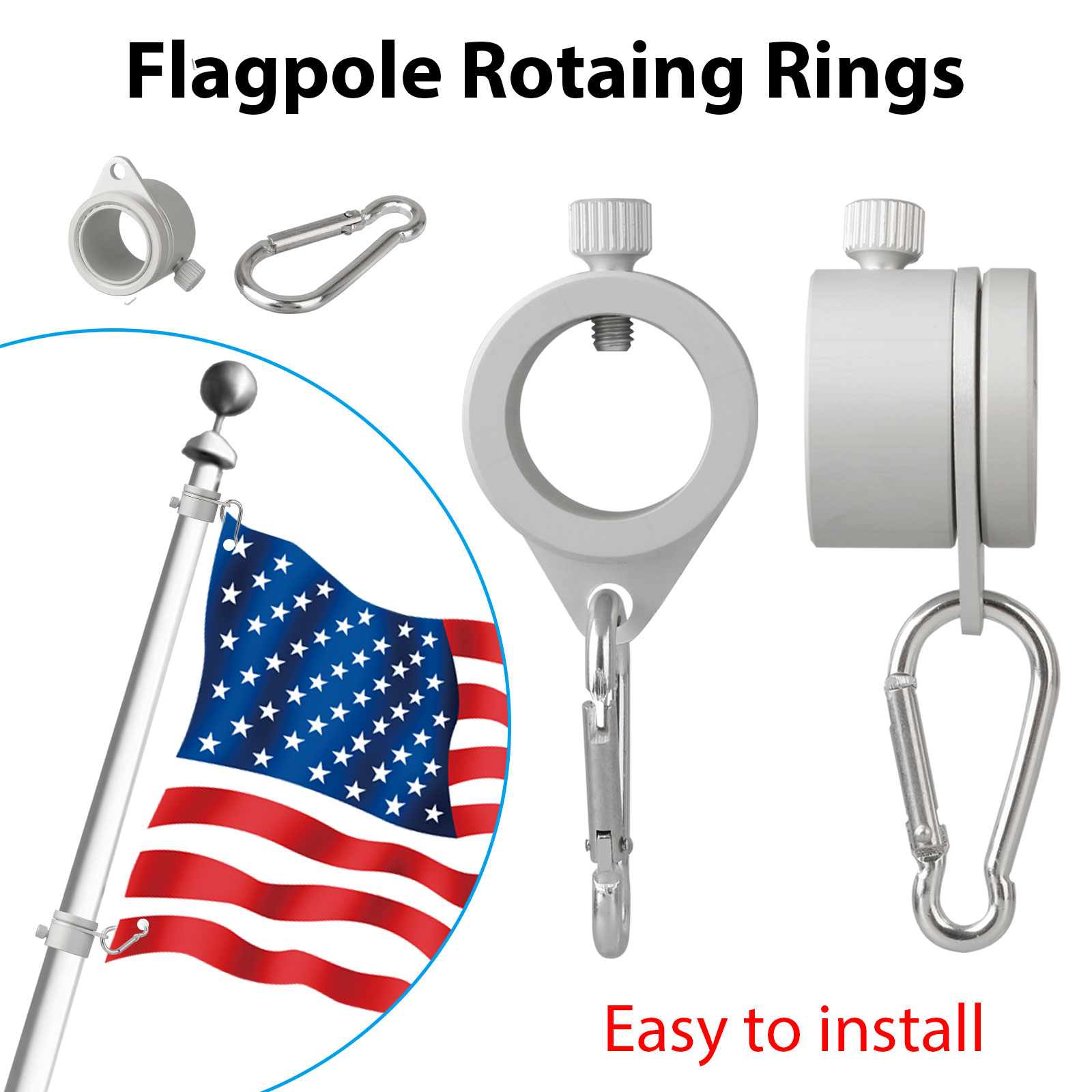Flag Poles & Parts Flag Pole AntiWrap Rotating Mounting