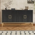 thumbnail image 3 of TUANLUO Black 4-Doors Accent Cabinet with Gold Metal Legs, Entryway Cabinet with Adjustable Shelves, Modern Storage Cabinet, Wood Accent Cabinet Furniture for Living Room Entryway Dining Room, 3 of 10