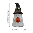thumbnail image 3 of Witch Hat Ceramic Ghost Night Light, Warm Glow Tabletop Statue, Pumpkin Accent Lamp for Mantel, Fall Home Party Layout, 3 of 5