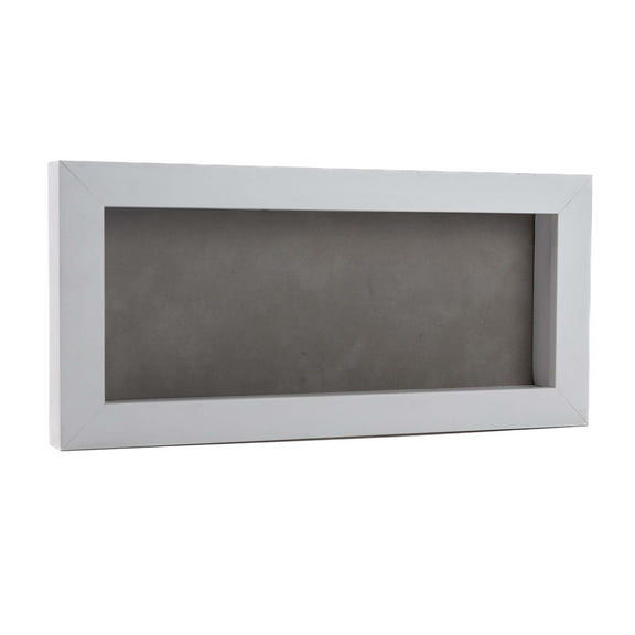 10x20 Shadow Box Frame White Wood | With a 3/4" Usable Display Depth | Includes a Light Grey Real