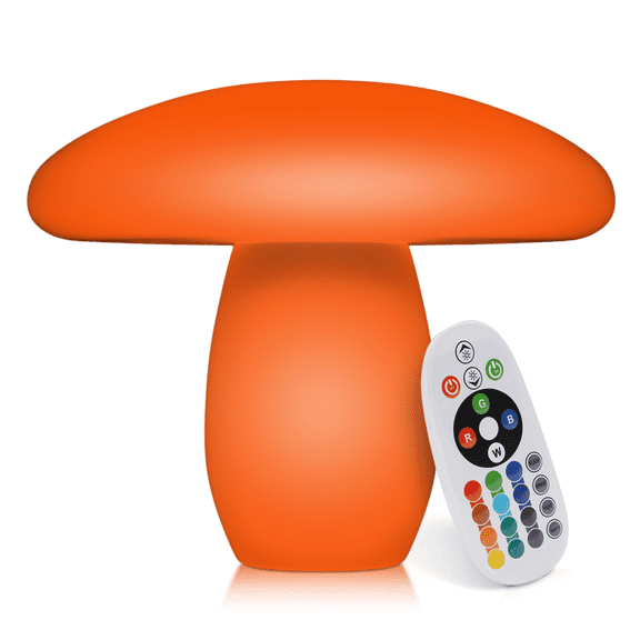 MoNiBloom LED Mushroom Light, Rechargeable & Remote Control Globe Lights 16 RGB Colors Changing Indoor/Outdoor Night Light for Home/Party/Lawn/Desk Decoration, Medium