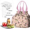thumbnail image 4 of German Shepherd Dog and Flower Drawstring Lunch Bag Women - Drawstring Lunch Bag Insulated for Work Office - Stain-Resistant Large Lunchbags for Women with Multi-Pockets, 4 of 6