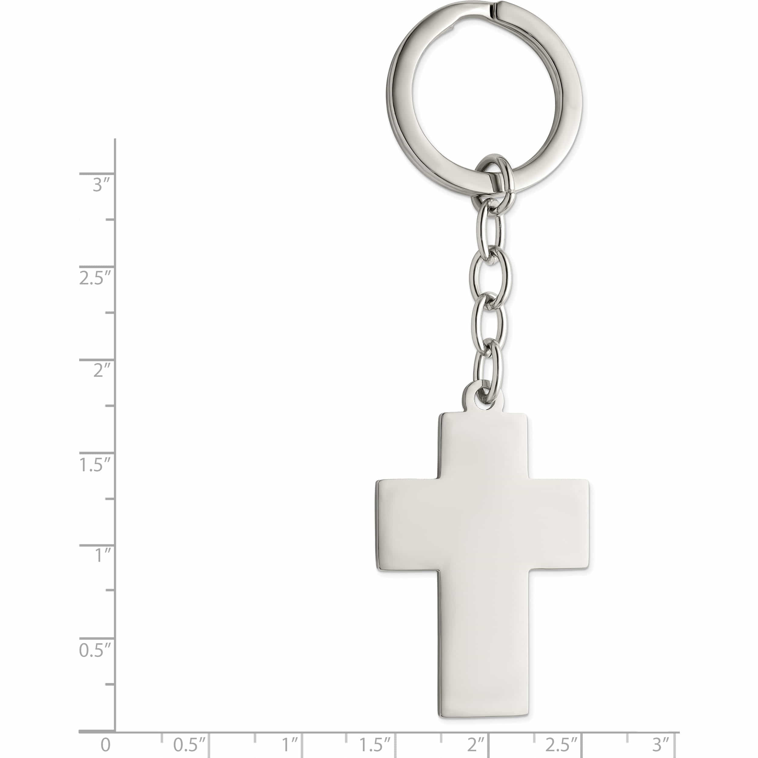 Stainless Steel Polished Cross Key Ring Made In China -Jewelry By Sweet Pea