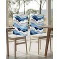 thumbnail image 4 of nqOlkjepod Blue White Ombre Chair Covers Set of 6, Decorative Chair Back Cover, Modern Geometric Moire Abstract Art Dining Room Chair Slipcovers Removable Chair Protectors Covers for Party Banquet, 4 of 7