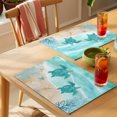 thumbnail image 4 of Turquoise Turtle Coastal Placemats Set of 4 Waves Seaside Summer Beach Ocean Place Mats Indoor Wipeable Table Mats Washable Dining Table Placemats for Kitchen Holiday Party Home Decor 13x19 Inch, 4 of 9