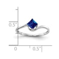 thumbnail image 2 of 14k White Gold 4mm Princess Cut Sapphire ring, 2 of 3