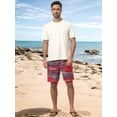 thumbnail image 3 of DARING DIVA Men's Summer Drawstring Color Block Beach Shorts 36 Dark Red, 3 of 6