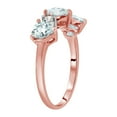 thumbnail image 2 of Galaxy Gold 14K Solid Rose Gold Ring Triple Heart Design with Natural Diamonds and Natural Aquamarines 1.35 CTW (10.0), 2 of 2