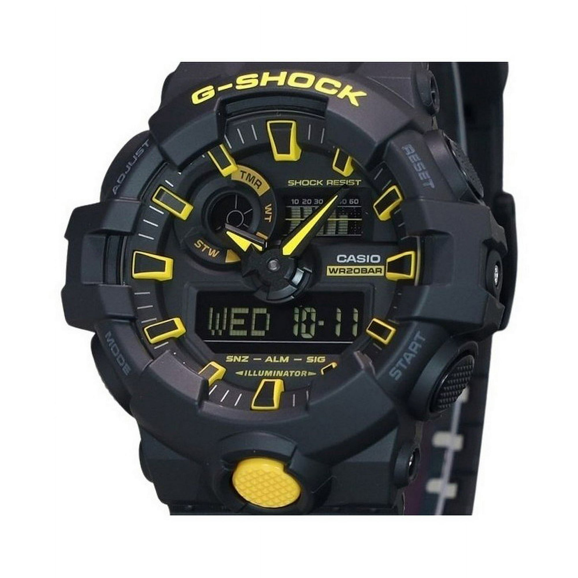 Casio G Shock Caution Yellow Analog Digital Resin Strap Black Dial Quartz GA 700CY 1A 200M Men s Watch Walmart