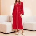 thumbnail image 2 of Plus Size Robes for Women Fluffy House Coat Oversized Soft Women's Sleepwear Spa Womens Bathrobe Red, 2 of 9