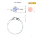 thumbnail image 5 of ANGARA Natural Semi Bezel-Set Solitaire Round Tanzanite Bypass Ring in 14K White Gold for Women (Size-5mm) | December Birthstone, Anniversary, Jewelry Gift for Women | Natural Tanzanite Ring, 5 of 9