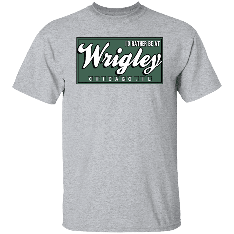 ThirtyFive55 I'd Rather Be at Wrigley Field T-Shirt, Adult Unisex, Size: 4XL, Gray
