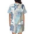 thumbnail image 3 of Picia Algae Corals and Seashells Pajamas Sets for Women Soft Short-Sleeved Pjs with Lounge Shorts Two Piece Sleepwear-X-Large, 3 of 9