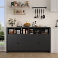 thumbnail image 4 of Buffet Sideboard Cabinet with Storage, 55inch Large Farmhouse Kitchen Storage Cabinet with 4 Doors and Adjustable Shelves, for Kitchen, Dining Room, Living Room, 4 of 8