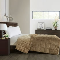 Dearfoams Super Soft Faux Fur Weighted Blanket, 12 lbs, 48x72