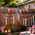 thumbnail image 6 of Nkmbld 4th of July Patriotic Stripe Bunting, Nylon Flag Banner Door Wall Hanging Decor for Independence Day Indoor Outdoor Porch Yard Garden, 6 of 8